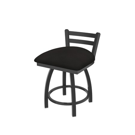 Holland Bar Stool Co 18" Low Back Swivel Vanity Stool, Pewter Finish, Canter Espresso Seat 41118PW003